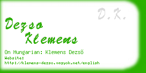 dezso klemens business card